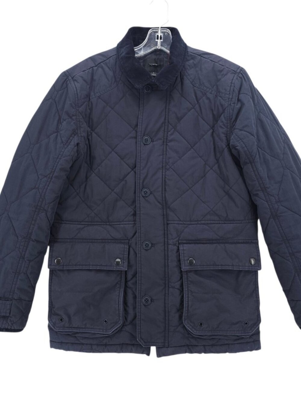J CREW Men's Quilted Barn Field Jacket Corduroy Collar Primaloft Insulated SMALL